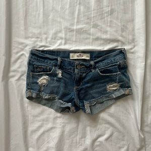 Hollister Low Rise Distressed Denim Shorts